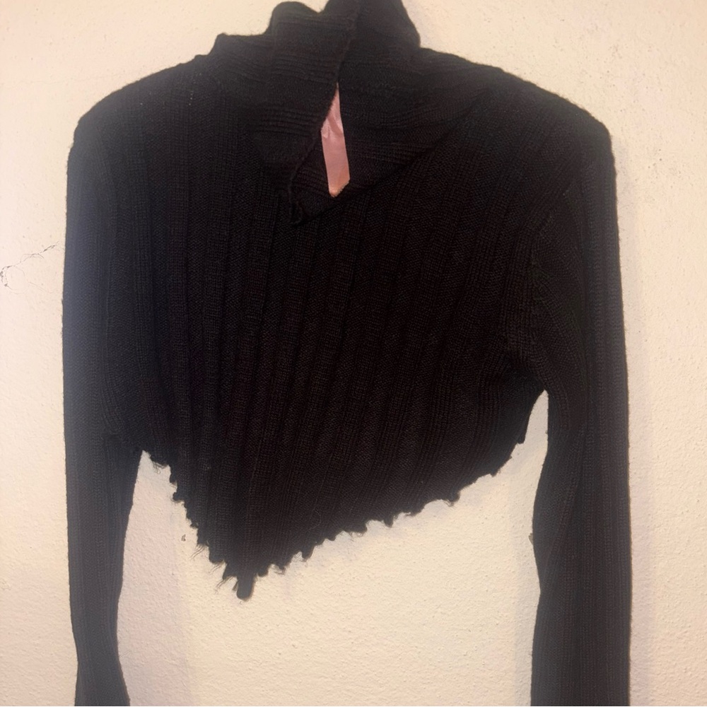 Fashion Nova Black Knit Sweater (CROPPED)